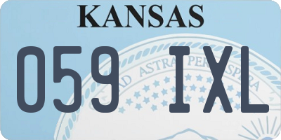 KS license plate 059IXL