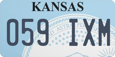 KS license plate 059IXM