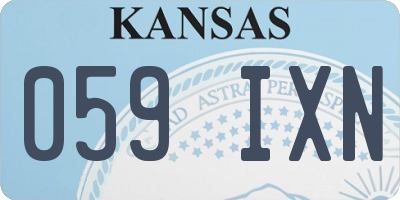 KS license plate 059IXN