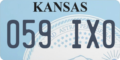 KS license plate 059IXO