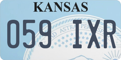 KS license plate 059IXR