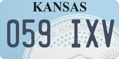 KS license plate 059IXV