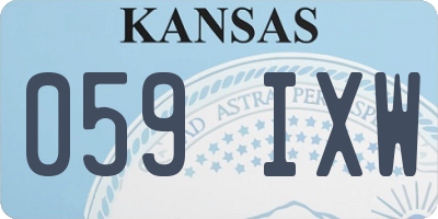 KS license plate 059IXW