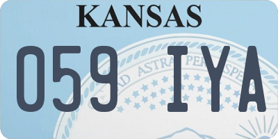 KS license plate 059IYA
