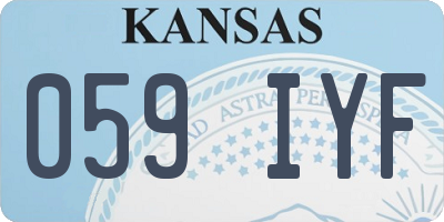 KS license plate 059IYF