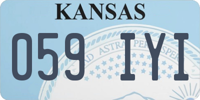 KS license plate 059IYI