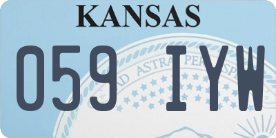 KS license plate 059IYW