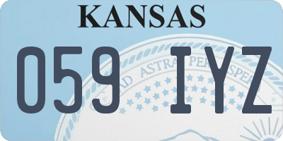 KS license plate 059IYZ