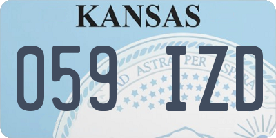 KS license plate 059IZD