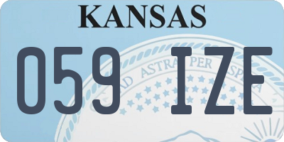 KS license plate 059IZE