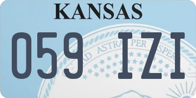 KS license plate 059IZI