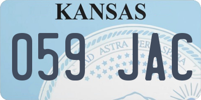 KS license plate 059JAC