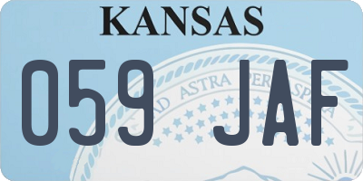 KS license plate 059JAF