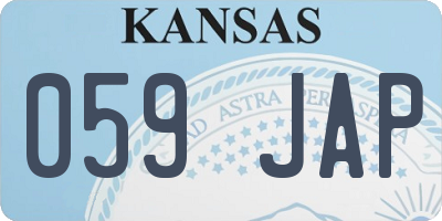 KS license plate 059JAP