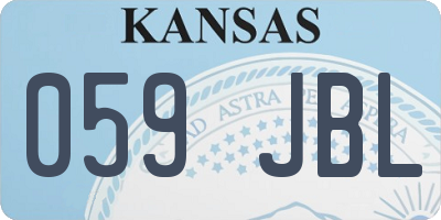 KS license plate 059JBL