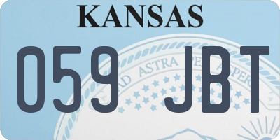 KS license plate 059JBT