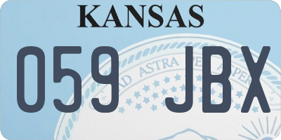 KS license plate 059JBX