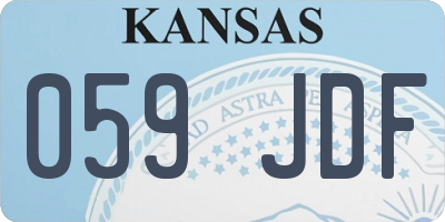 KS license plate 059JDF