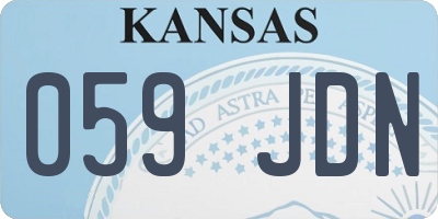 KS license plate 059JDN