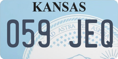 KS license plate 059JEQ