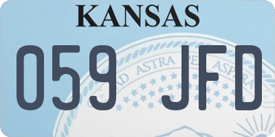 KS license plate 059JFD