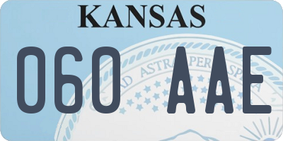 KS license plate 060AAE