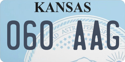 KS license plate 060AAG