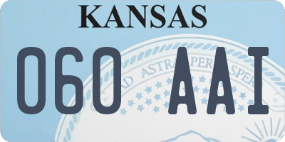 KS license plate 060AAI