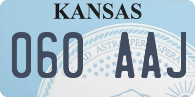 KS license plate 060AAJ