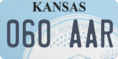 KS license plate 060AAR