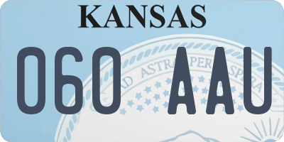 KS license plate 060AAU