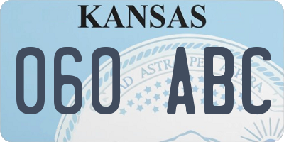 KS license plate 060ABC