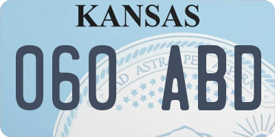 KS license plate 060ABD