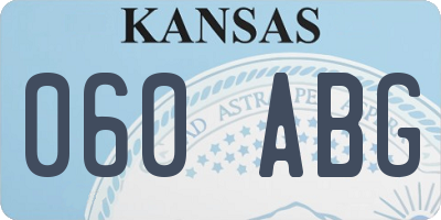KS license plate 060ABG