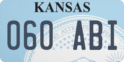KS license plate 060ABI