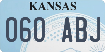 KS license plate 060ABJ