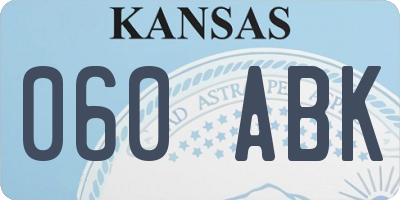 KS license plate 060ABK
