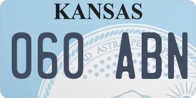 KS license plate 060ABN