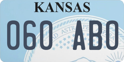 KS license plate 060ABO