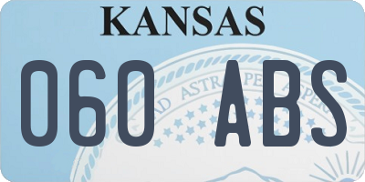 KS license plate 060ABS