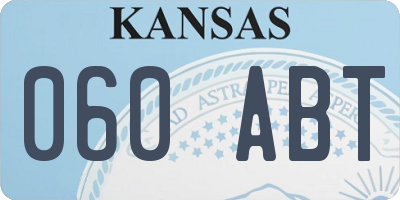 KS license plate 060ABT