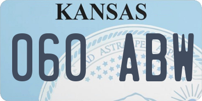 KS license plate 060ABW