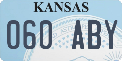 KS license plate 060ABY