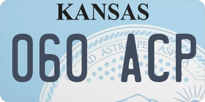 KS license plate 060ACP