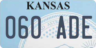 KS license plate 060ADE