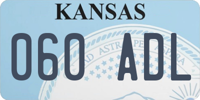 KS license plate 060ADL