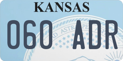 KS license plate 060ADR