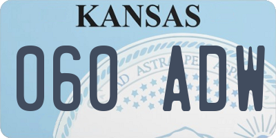 KS license plate 060ADW