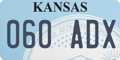 KS license plate 060ADX