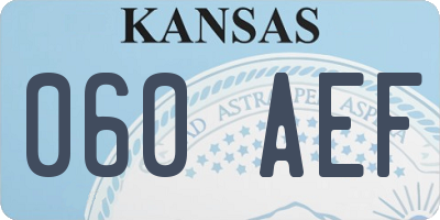 KS license plate 060AEF